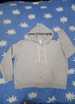Базовое зип худи с капюшоном на молнии, унисекс, over size, h&amp;m, оригинал, р. xl