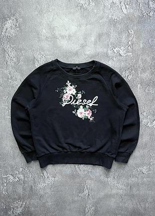 Vintage винтажный свитшот diesel дизель big logo flowers size m размер м