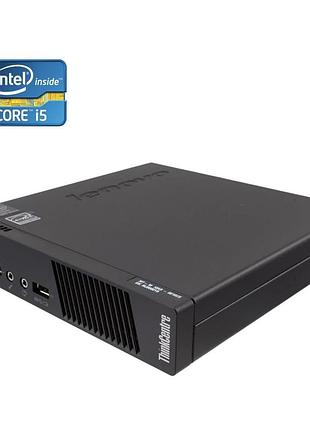 Неттоп б-клас lenovo thinkcentre m93p tiny usff / intel core i5-4570t (2 (4) ядра по 2.9 - 3.6 ghz) / 8 gb ddr3 / 128 gb ssd /
