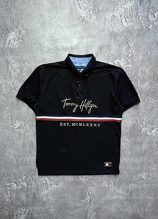 Vintage винтажная футболка поло tommy hilfiger томми хилфигер big logo chief keef чиф киф size xxl размер ххл