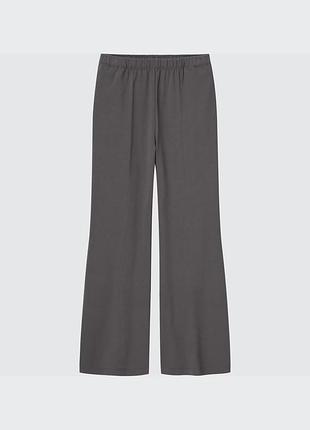 Штани кльош uniqlo l базові трикотажні wide leg