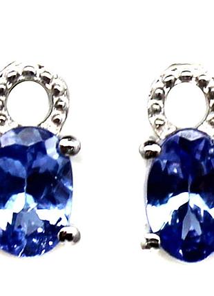 Серьги серебро 925 натуральный танзанит