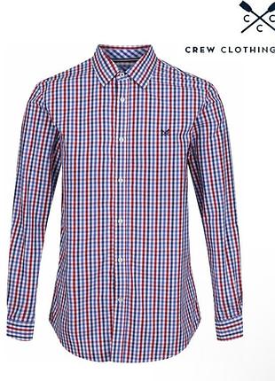 Чоловіча приталена сорочка в клітинку crew clothing company, розмір m (slim fit)