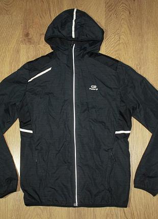 Спортивная ветровка штормовка дождевик decathlon kalenji jacket run rain black xs-s