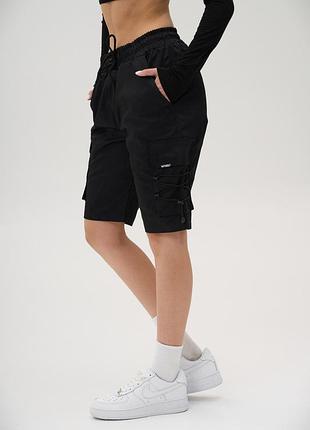 Женские трикотажные шорты карго without delta volt black