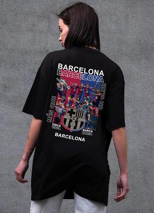Жіноча оверсайз футболка without з принтом barcelona black