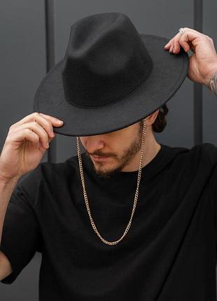 Чоловічий капелюх without fedora з ланцюжком black