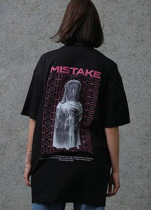 Жіноча оверсайз футболка з принтом without mistake black