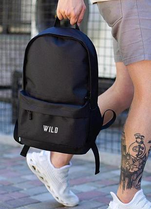 Чоловічий повсякденний рюкзак шкільний without з принтом wild black