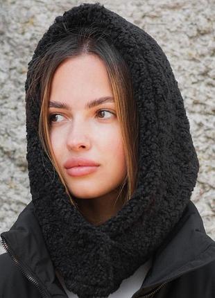 Тепла шапка капюшон капор теді на флісі without bonnet black woman