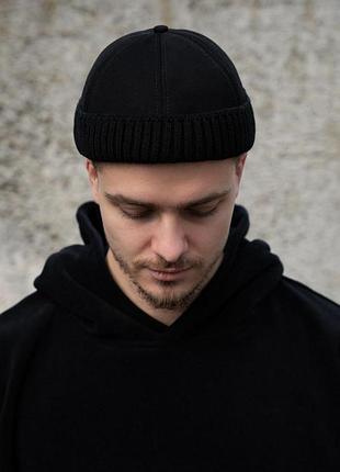 Чоловіча хутряна кепка докер without snake black
