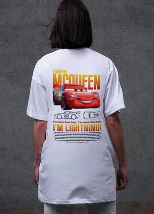 Женская оверсайз футболка without с принтом mcqueen white