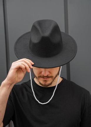 Чоловічий капелюх without fedora з перлинами black