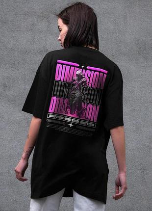 Жіноча оверсайз футболка з принтом without dimension black