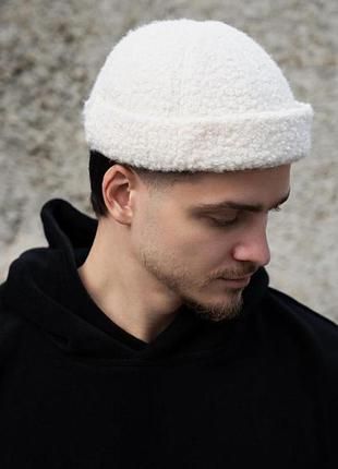 Мужская меховая кепка докер теди without dax beige