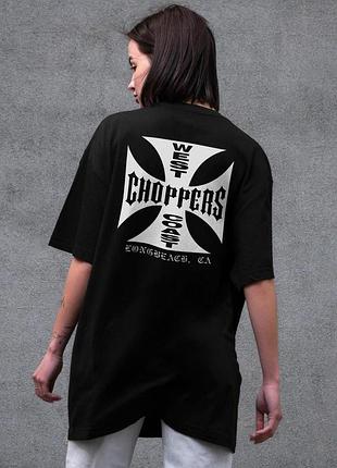 Жіноча оверсайз футболка з принтом without choppers black