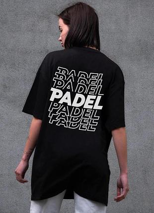 Жіноча оверсайз футболка without з принтом padel black