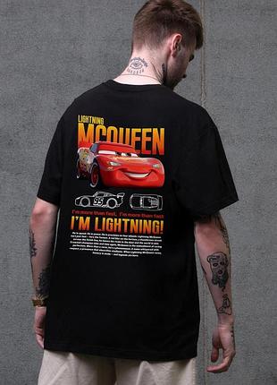 Мужская оверсайз футболка without с принтом mcqueen black
