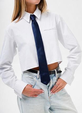 Женский узкий классический галстук without castle dark blue