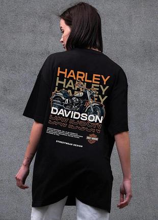 Жіноча оверсайз футболка without з принтом harley black