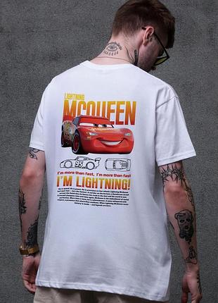 Мужская оверсайз футболка without с принтом mcqueen white