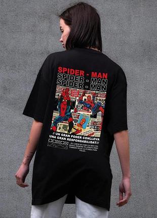 Жіноча оверсайз футболка without з принтом spider-man black