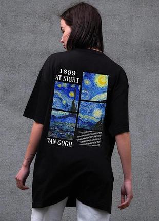 Жіноча оверсайз футболка without з принтом van gogh black