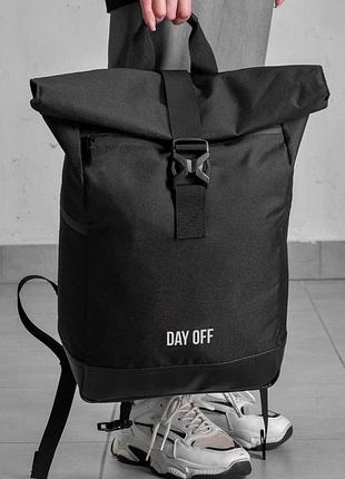 Женский повседневный рюкзак роллтоп школьный without с принтом dayoff black