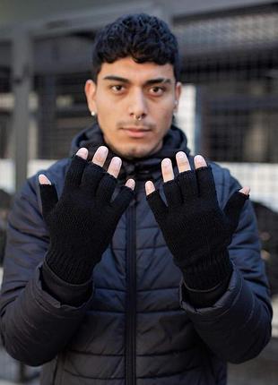 Перчатки without finger черные мужские