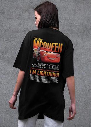 Женская оверсайз футболка without с принтом mcqueen black
