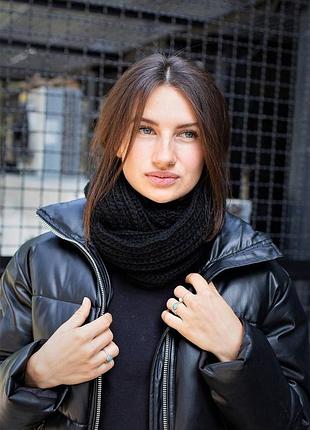 Шарф хомут without scarf жіночий чорний