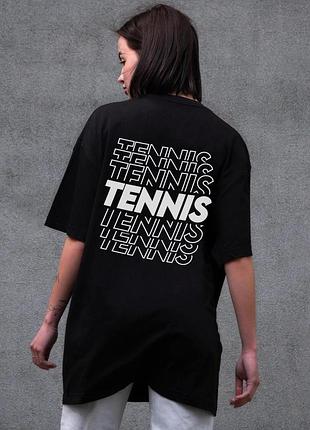 Жіноча оверсайз футболка without з принтом tennis black