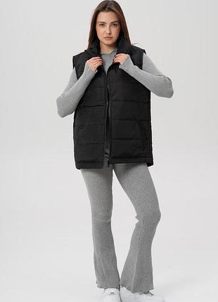Жіноча легка куртка жилетка безрукавка стьобана without spice black l/xl
