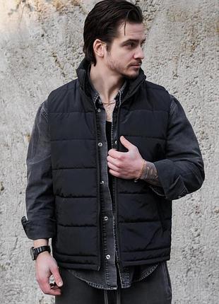 Мужская легкая куртка жилетка безрукавка стеганая without spice black xxl/3xl