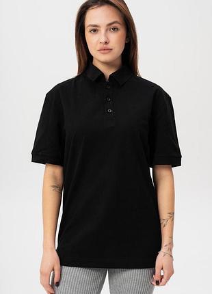 Жіноча футболка поло з ґудзики теніска without polo black m