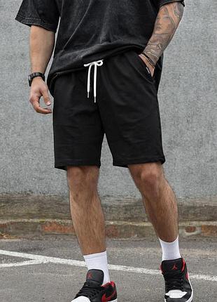 Мужские хлопковые базовые трикотажные шорты without basic black&white xxl