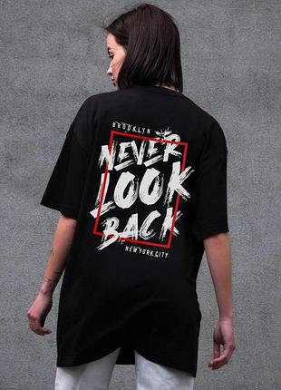 Жіноча оверсайз футболка without з принтом never look black l/xl