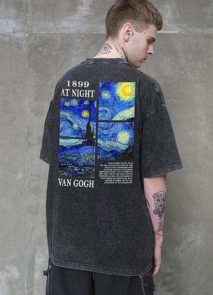Жіноча виварена оверсайз футболка without washed з принтом travis black l/xl