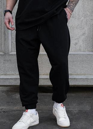 Мужские легкие трикотажные демисезонные спортивные штаны джоггеры without runer black xxl