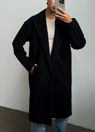 Женское длинное пальто демисезонное without 26 black l/xl