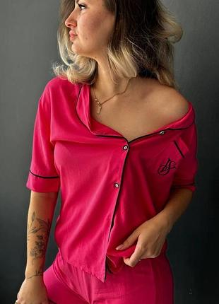 Комплект из вискозы victoria's secret рубашка и шорты для девушки vs пижама для сна s-xl 50/52