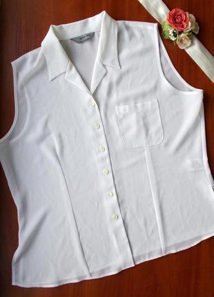 Белая базовая блузка лето размер 18