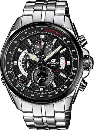 Мужские часы casio edifice efr-501sp-1a стальной корпус водозащита 100 м чёрный циферблат