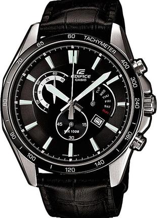 Мужские часы casio edifice efr-510l-1a стальной корпус водозащита 100 м чёрный циферблат
