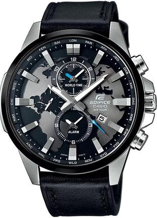 Мужские часы casio edifice efr-303l-1a стальной корпус водозащита 100 м чёрный циферблат