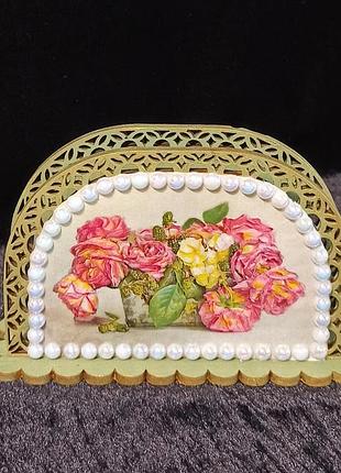 Деревянная салфетница ручной работы
