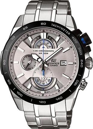 Мужские часы casio edifice efr-520d-7a стальной корпус водозащита 100 м серебристый циферблат