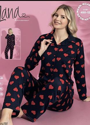 Женская пижама микрофлис s m l xl 2xl турция