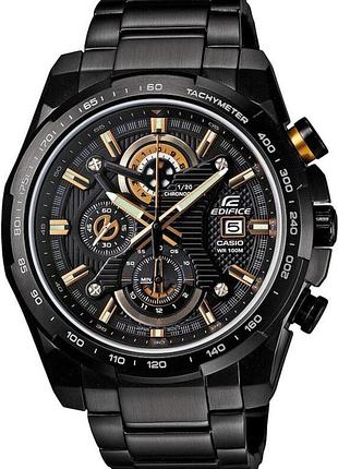Мужские часы casio edifice efr-523bk-1a стальной корпус водозащита 100 м чёрный циферблат