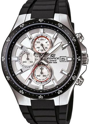 Мужские часы casio edifice efr-519-7a стальной корпус водозащита 100 м белый циферблат